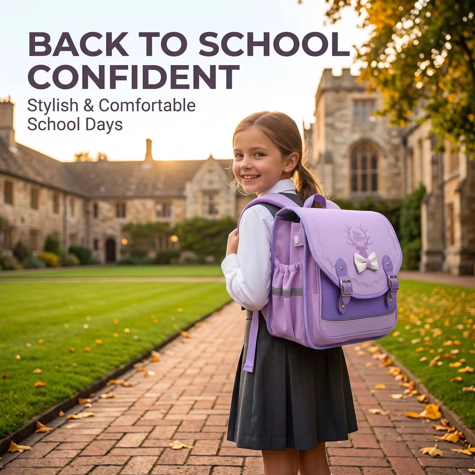 Horizontal Spine-Protecting Backpack for Kids,School Bag for Girls & Boys Kindergarten Preschool,Ergonomic Children Bookbag