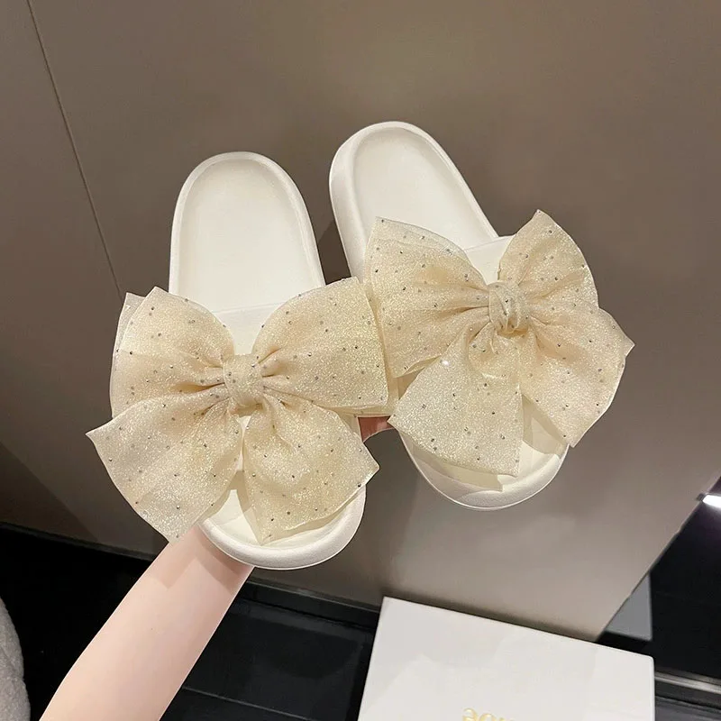 

Women's summer outdoor sandals with Bowknot Decoration fashionable French sandals Home EVA shit-feeling slippers