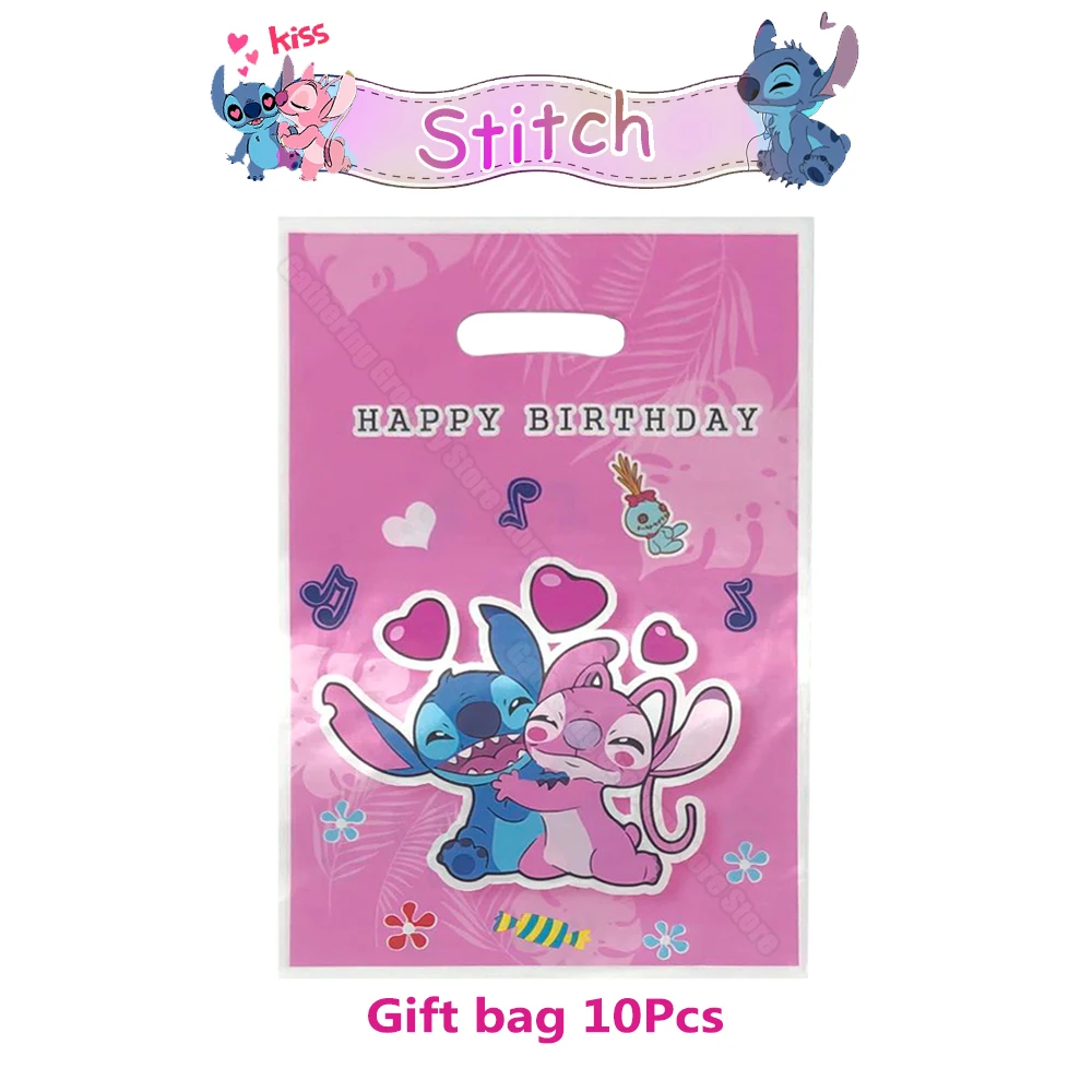 10/20/30Pcs Lilo and Stitch Hawaiian Gift Bag Children Birthday Party Supplies Candy Cookies Bag Festivel Gift Party Decorations