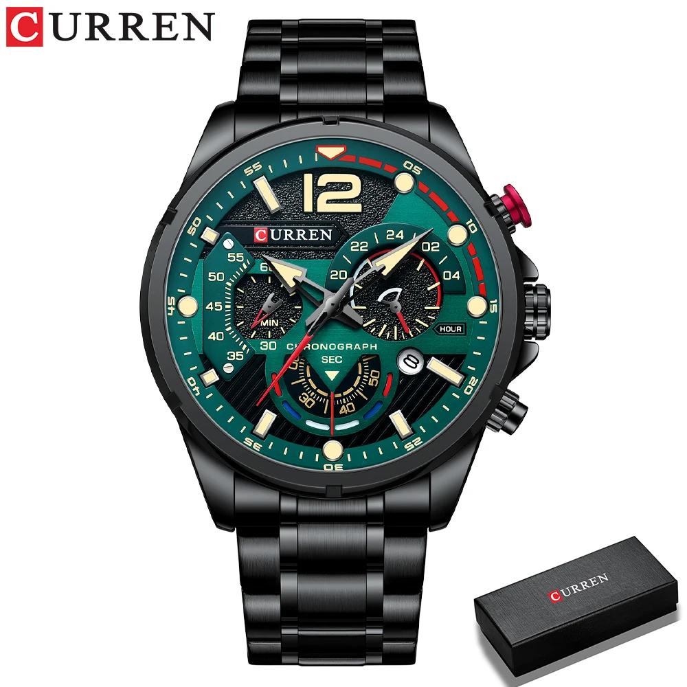 CURREN Men\'s Fashion Watch Top Luxury Quartz Watch Casual Slim Waterproof Luminous Sports Date Watch Men\'s Relogio Masculino