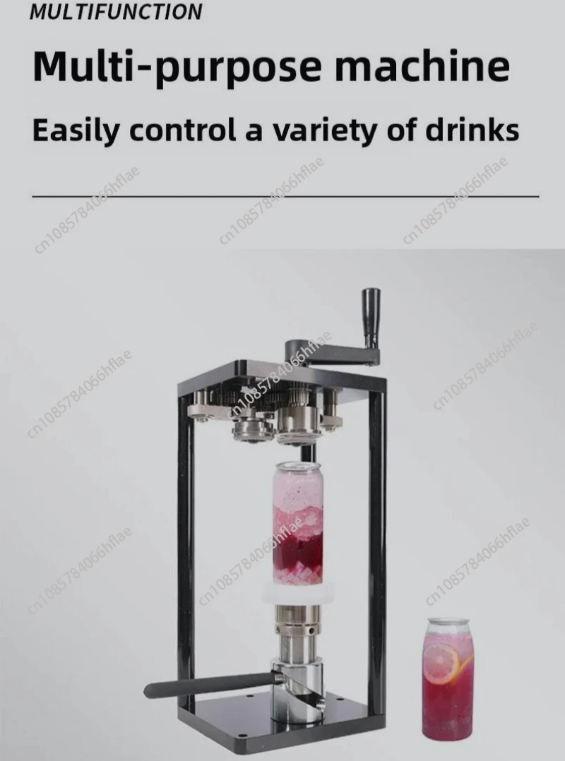 Manual Aluminum Can Sealer 40-170mm, Semi-Automatic Filling & Sealing Equipment for Beer, Soda Tin Beverage Cans