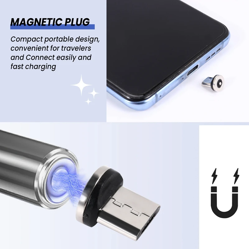 Runder magnetischer Kabelst ecker Telefon Android Magnet Ladestecker Micro-USB-Schnell lade adapter