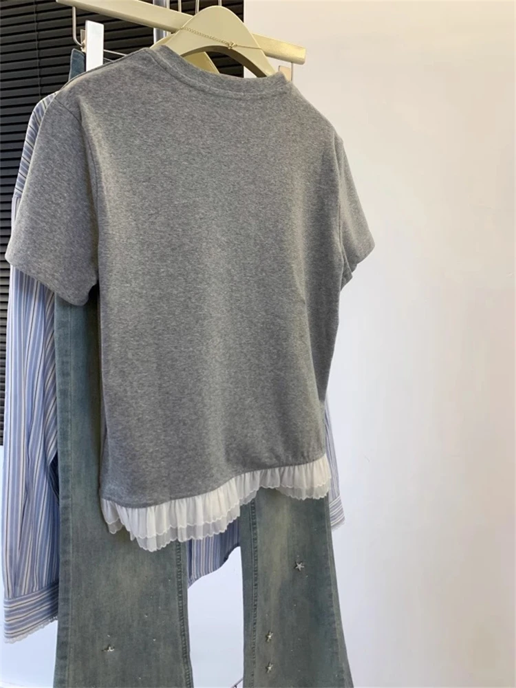 ユニークなヴィンテージ風ヘビー装飾オルトスヴェTシャツメンズファッショナブルカジュアルルーズフィット吸汗速乾ラウンドネックトップ