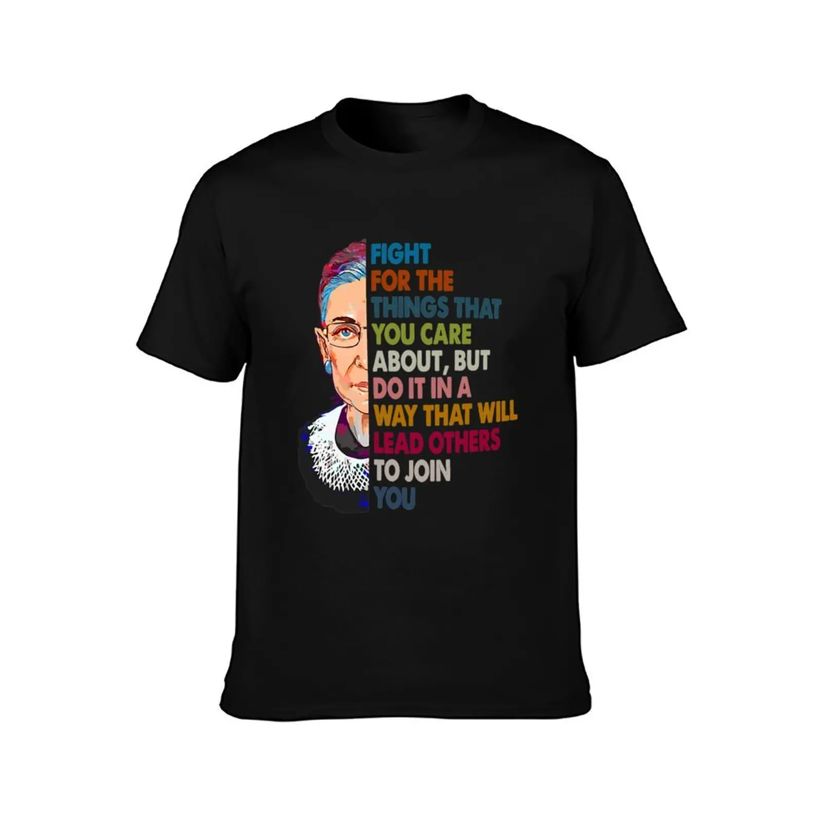 Vintage Fight For The Things You Care About RBG T-Shirt Gym Exercise Short Sleeve T-Shirt