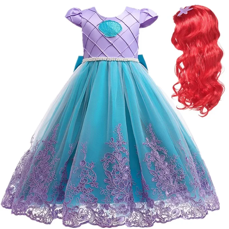 Little Mermaid Costume For Girl Ariel Dress Kids Birthday Halloween Carvinal Party Dresses Cosplay Clothes Children Prom Gown