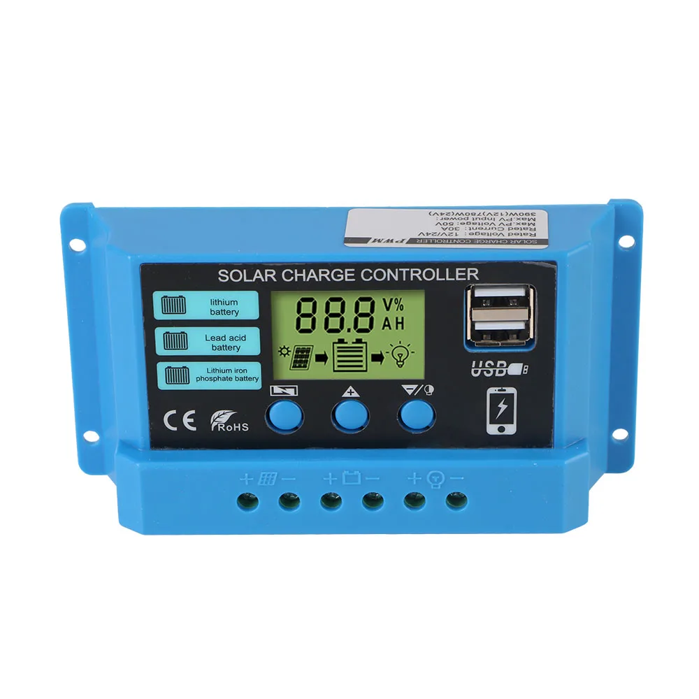 Solar Charge Controller MPPT PV Regulator Colorful Screen For Lithium Iron Phosphate/Lead Acid/Lithium Battery Home Accessories