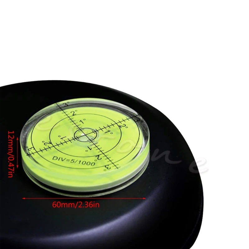 Nivel superficie redondo para herramienta medición, marca grado burbuja PMMA, 60mm x 12mm, envío directo