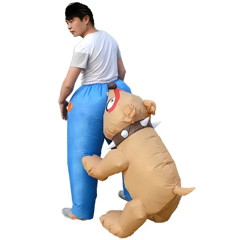 Inflatable Dog Bites the Buttock Costume Adults Women Men Funny Air Blow Up Suit Carnival Festival Outfit Surprise Wear