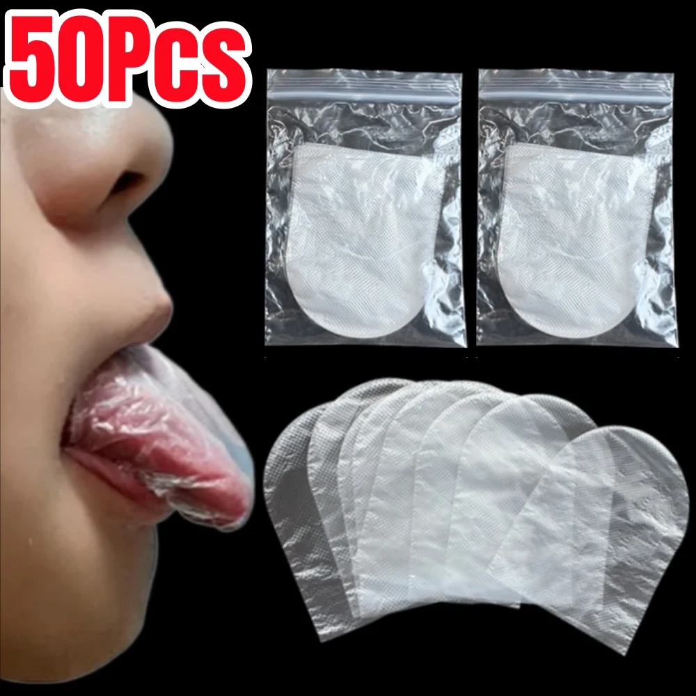 

50 шт., медицинские одноразовые чехлы для языка, защитные чехлы для языка для полости рта, чехлы для предотвращения горького вкуса для взрослых и детей