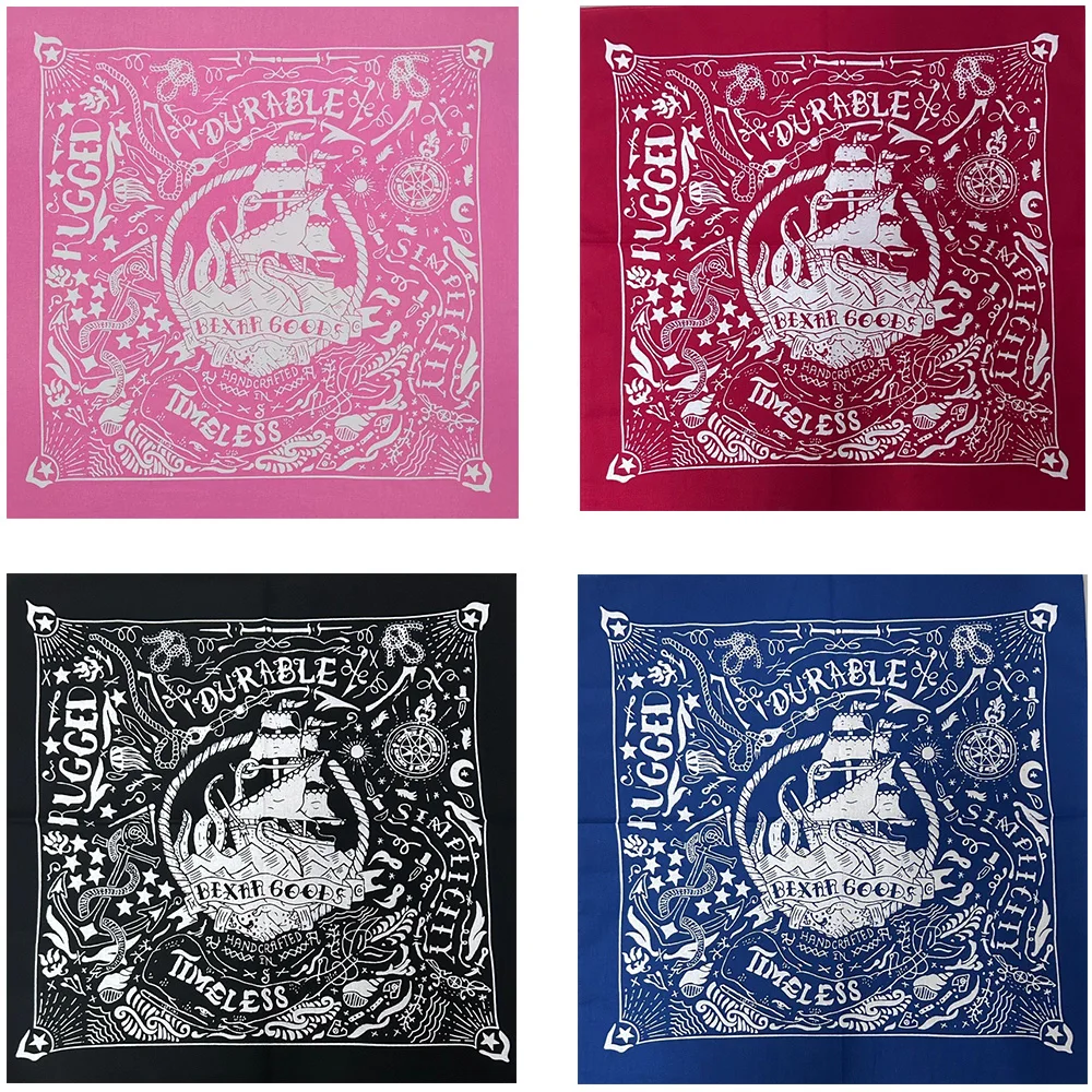 

50x50 см платок из чистого хлопка, квадратный шарф в стиле ретро в стиле хип-хоп, винтажный платок, шарф в стиле хип-хоп