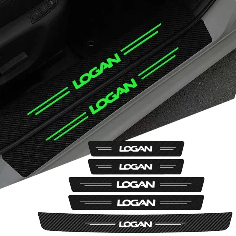 Luminous Car Threshold Tape Door Sill Scuff Plate for Dacia Logan Logo 2023 Rear Trunk Bumper Scratch Guards Protective Stickers