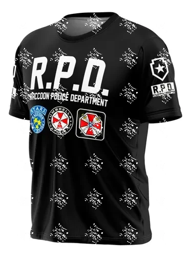 جديد Camiseta تأثيري Resident EvilR.P.D. تيشيرتات شرطة بأكمام قصيرة للرجال والنساء، ملابس صيفية رقمية ثلاثية الأبعاد، 25-26