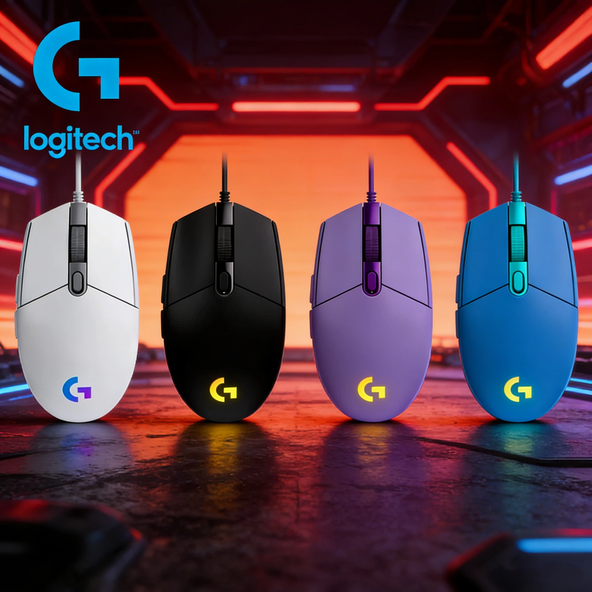 

Logitech G102/G203 Mechanical Gaming Wired Mouse with RGB lighting, suitable for FPS gaming, office, and home use.