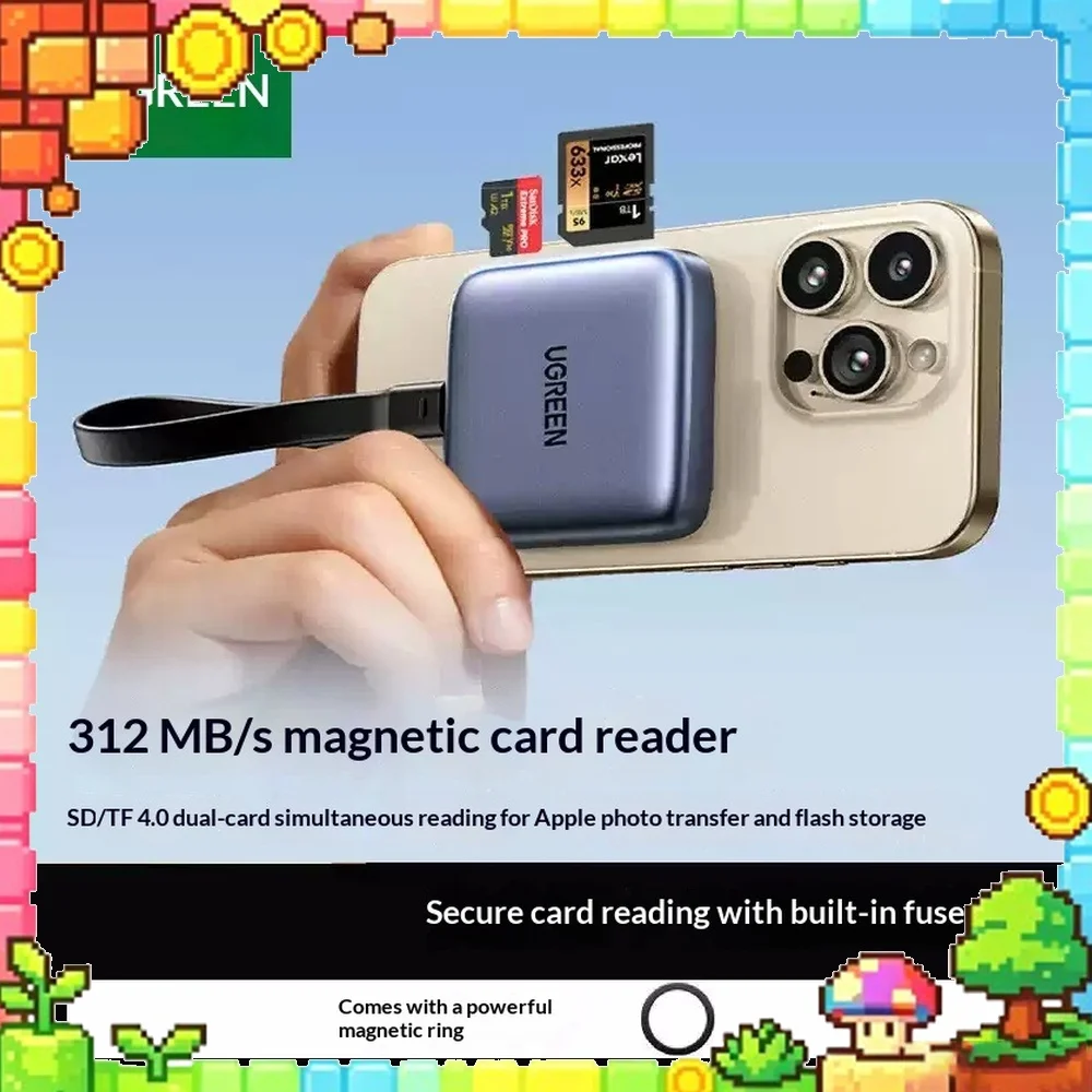UGREEN CM898 Magnetic Card Reader SD TF Dual Slot Type C 312MB/s USB 3.0 for Phone Tablet Laptop