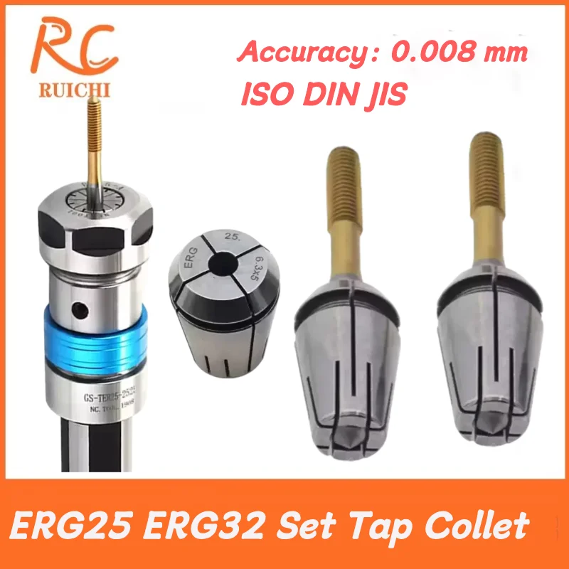 

ERG25 ERG32 Set Tap Collet ER Tapping Collet Taps ERG32 ERG16 ERG20 ERG25 Square Tapping DIN ISO JIS Type Machine Milling Tools