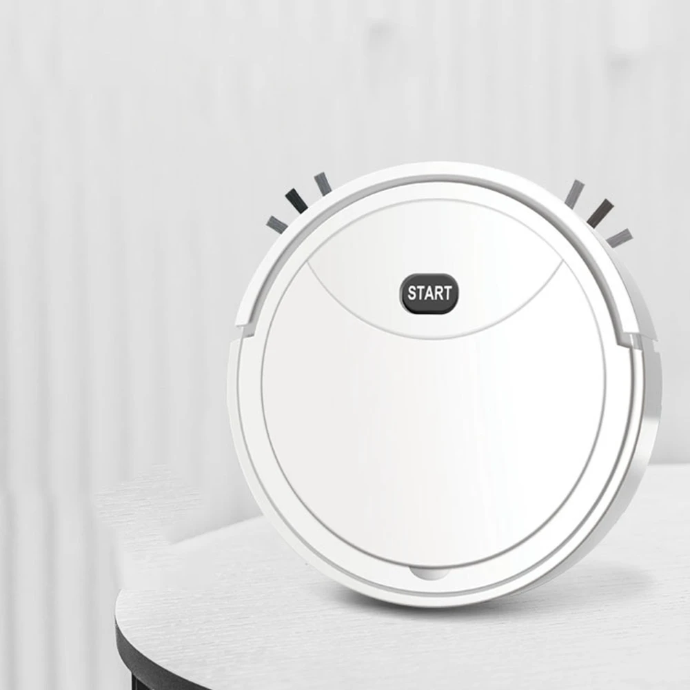 3-in-1 습식 및 건식 로봇 진공 청소기, 먼지 걸레질, 충전식 전기 스위퍼, 스마트 바닥 청소기, 흰색