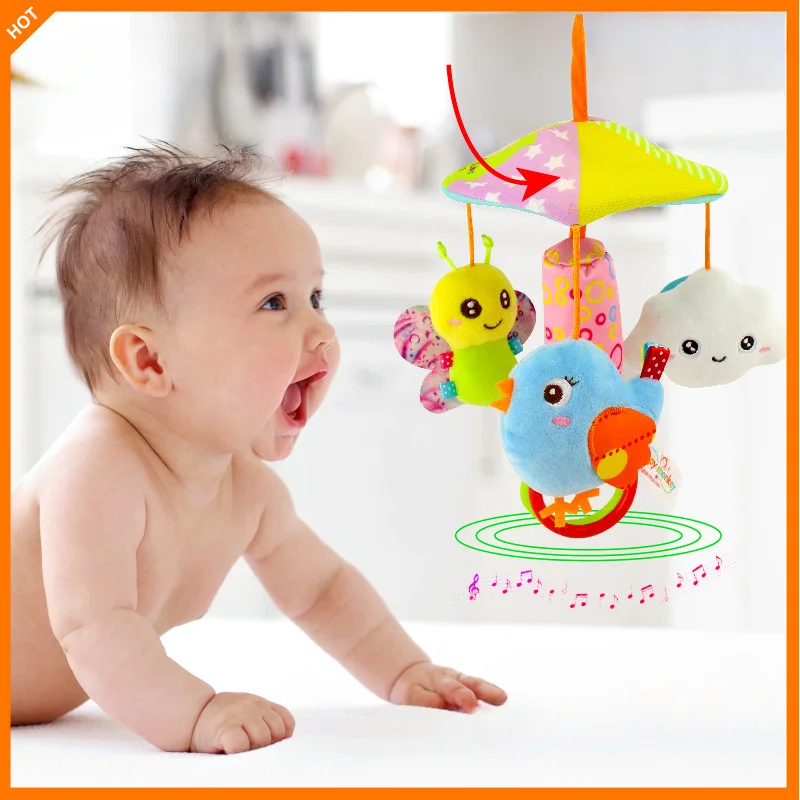 Baby Rattles 0-12 Months Cute Animal Rattles for Kid Crib Mobile Newborns Toy Stroller Cart Infant Plush Toy Educational Toys