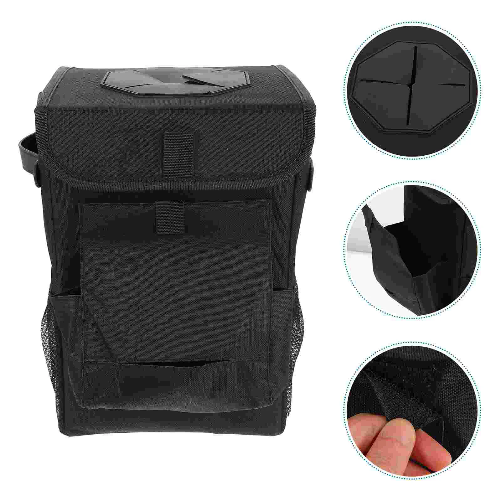 Car Trash Can Wastebasket Bin Dump Pouch Bag Garbage Container Storage Bucket Foldable