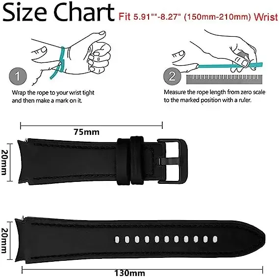 Leather Silicone Replacement Strap for Samsung Galaxy Watch 6 5 Pro 40mm 44mm Band Watch 6 4 Classic 47 43mm 46mm Bracelet Belt