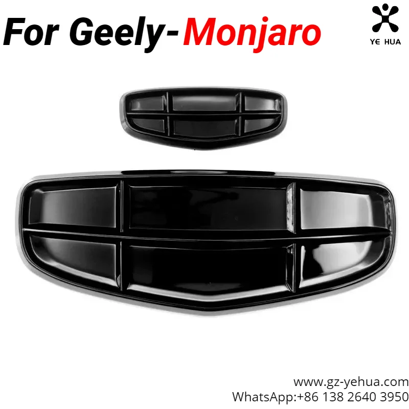 For GEELY Monjaro Manjaro KX11 ABS Logo Sticker Black Badge Emblem Racing Grill Hood Styling Decorative Sticker Car Accessories