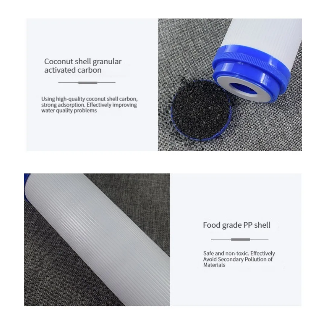 10 inch UDF GAC Granular Activated Carbon Water Filters  Replacement Kitchen Drinking Water Purifier Filter Treatment System