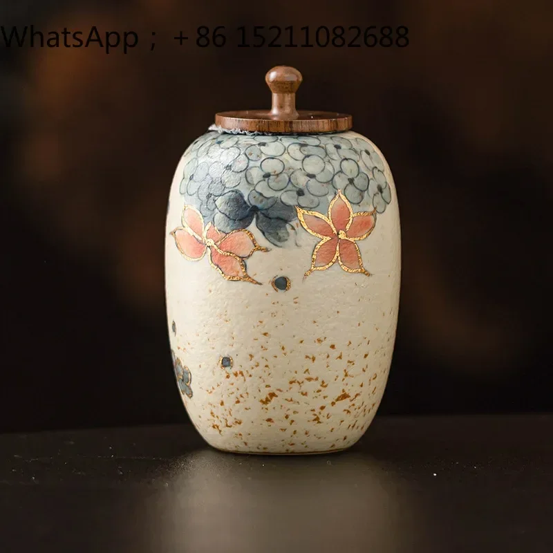 SCY ceramic tea can household creative gold-painted tea set moisture-proof storage tank 3
