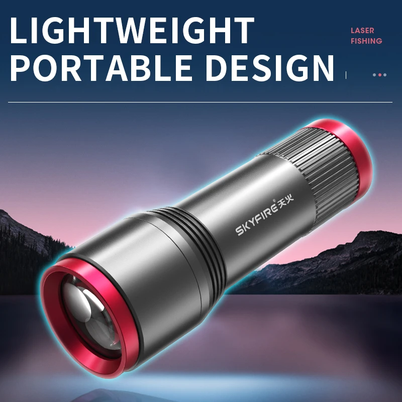 SKYFIRE Night Fishing Lamp Rechargeable Outdoor High Lumen 8H~16H Super Bright Zoomable Flashlight Outdoor Camping SF-DYD-360