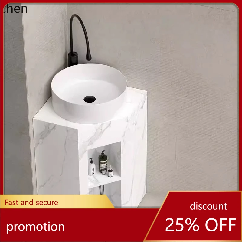 

HT треугольная колонна для маленькой квартиры, умывальник, угловой умывальник, ванная комната, каменная плита, встроенная напольная раковина