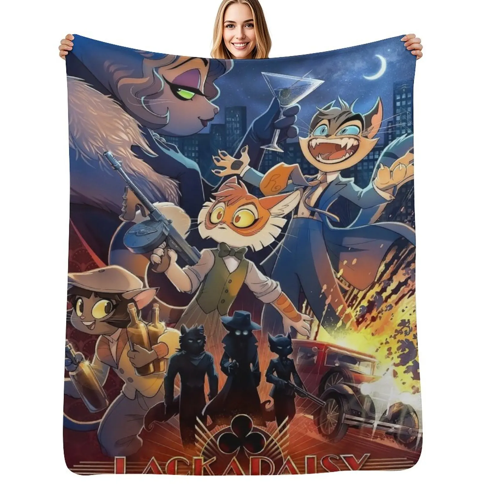 

Lackadaisy, Lackadaisy Cats Throw Blanket Soft Plush Plaid Beautifuls Sofa Soft Blankets