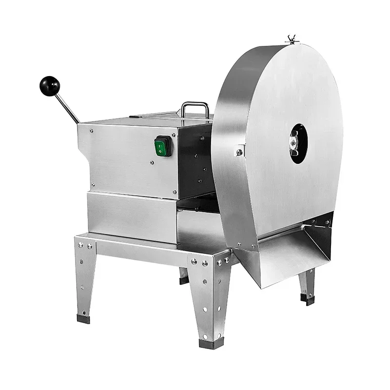Fatiador elétrico comercial manual, cortador de frutas, vegetais, batata, rabanete, limão, máquina de corte de carne, picador de vegetais