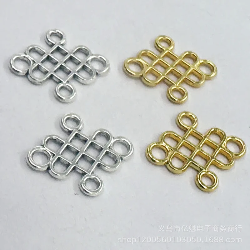 Factory Direct Sales 100Pieces diy  Hollow Double Hanging Chinese Knot Pendant Necklace Clothing Decoration Porous Connector