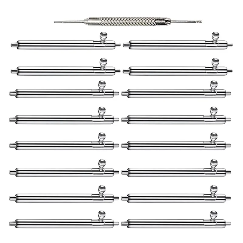 20 مللي متر 22 مللي متر 10 قطعة 1.8 مللي متر قطر ساعة دبوس أدوات ومجموعات الإفراج السريع حزام ساعة اليد الربيع القضبان دبابيس 16 مللي متر 19 مللي متر 24 مللي متر 18 مللي متر 23 مللي متر