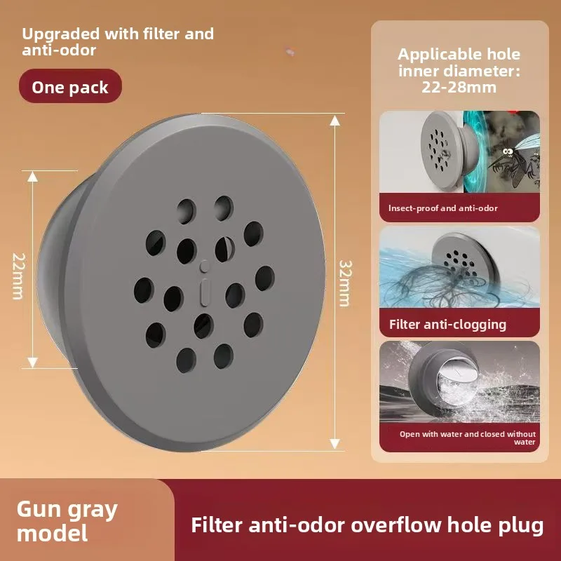 غطاء ديكور لفتحة حوض المغسلة لمنفذ الفائض لحوض الغسيل المقاوم للحشرات والرائحة