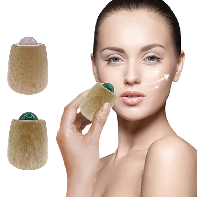 Natuurlijke Rozenkwarts Jade Aventurine Roller Gua Sha Set Gezichtsmassageapparaat Roller Jade Stenen Massage Set Face Lifting