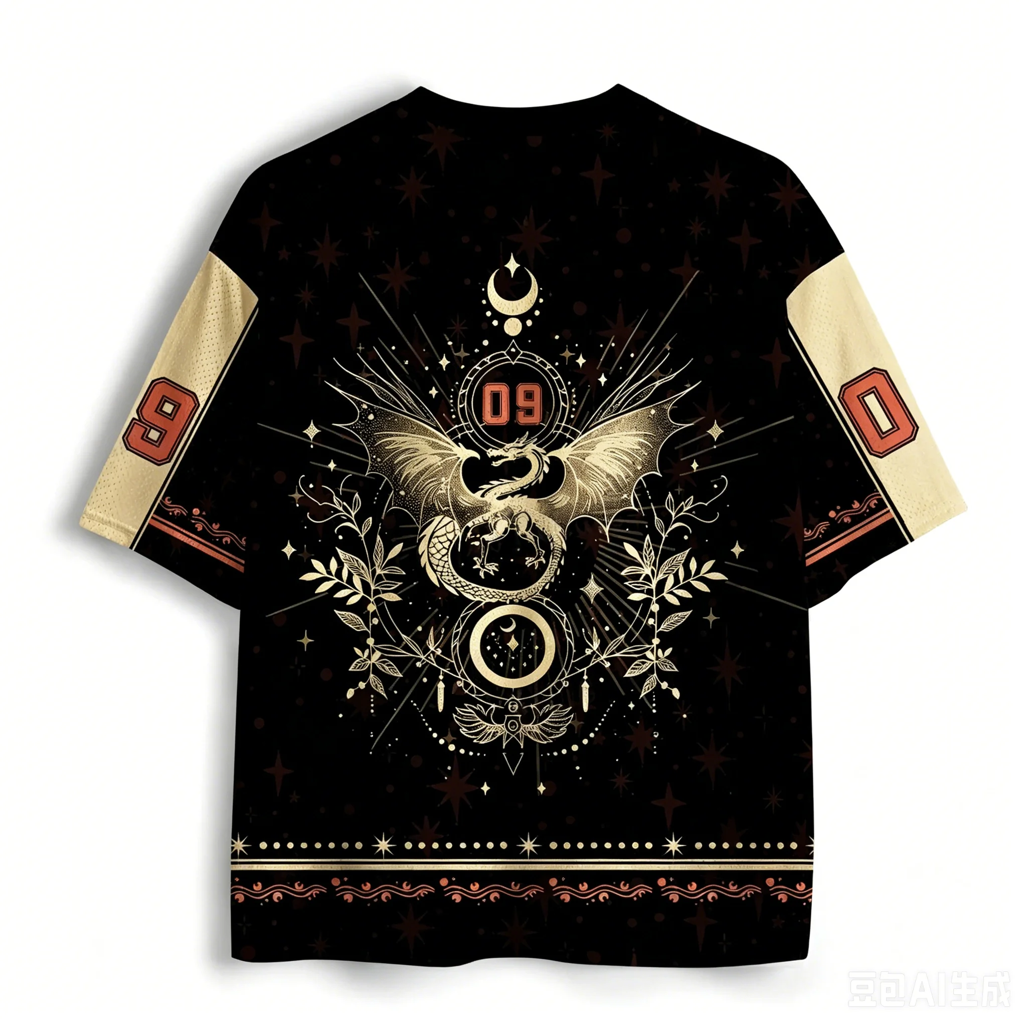 2026 Summer Fashion Style Domineering and Cool Golden Dragon 3D Printed Outdoor Leisure Fitness Style V-neck T-shirt Large Size