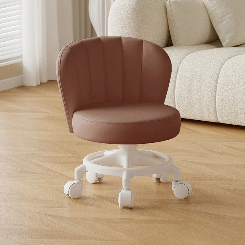 Anti-rollover Cardan Wheel Stool Pulley Low Stool Movable Back Chair Home  Artifact Round Bench Pulley Portable Stool