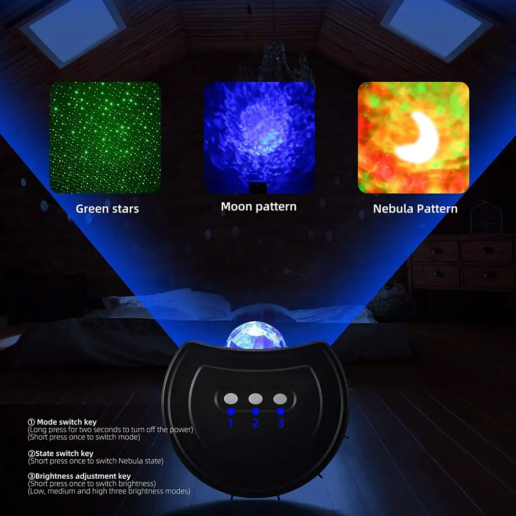 LED Galaxy Projector Night Light Lighting Projector With LED Nebula Color Decoration Bedroom Game Room Decoration Night Light