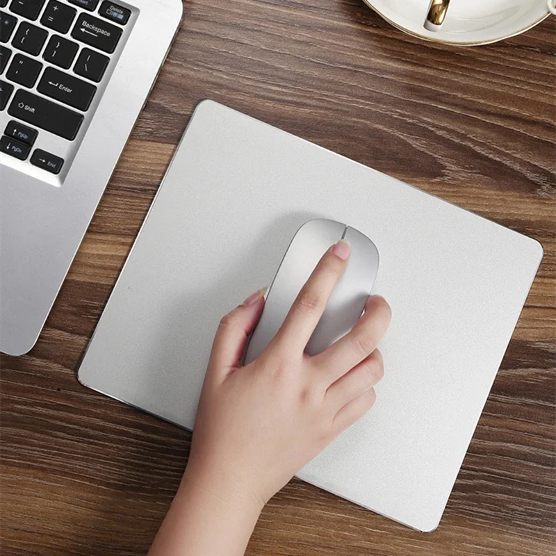 Aluminum Metal Mouse Pad Mat Hard Smooth Matte Thin Non-Slip Waterproof Fast and Accurate Control Mousepad Home Office Desk Mat