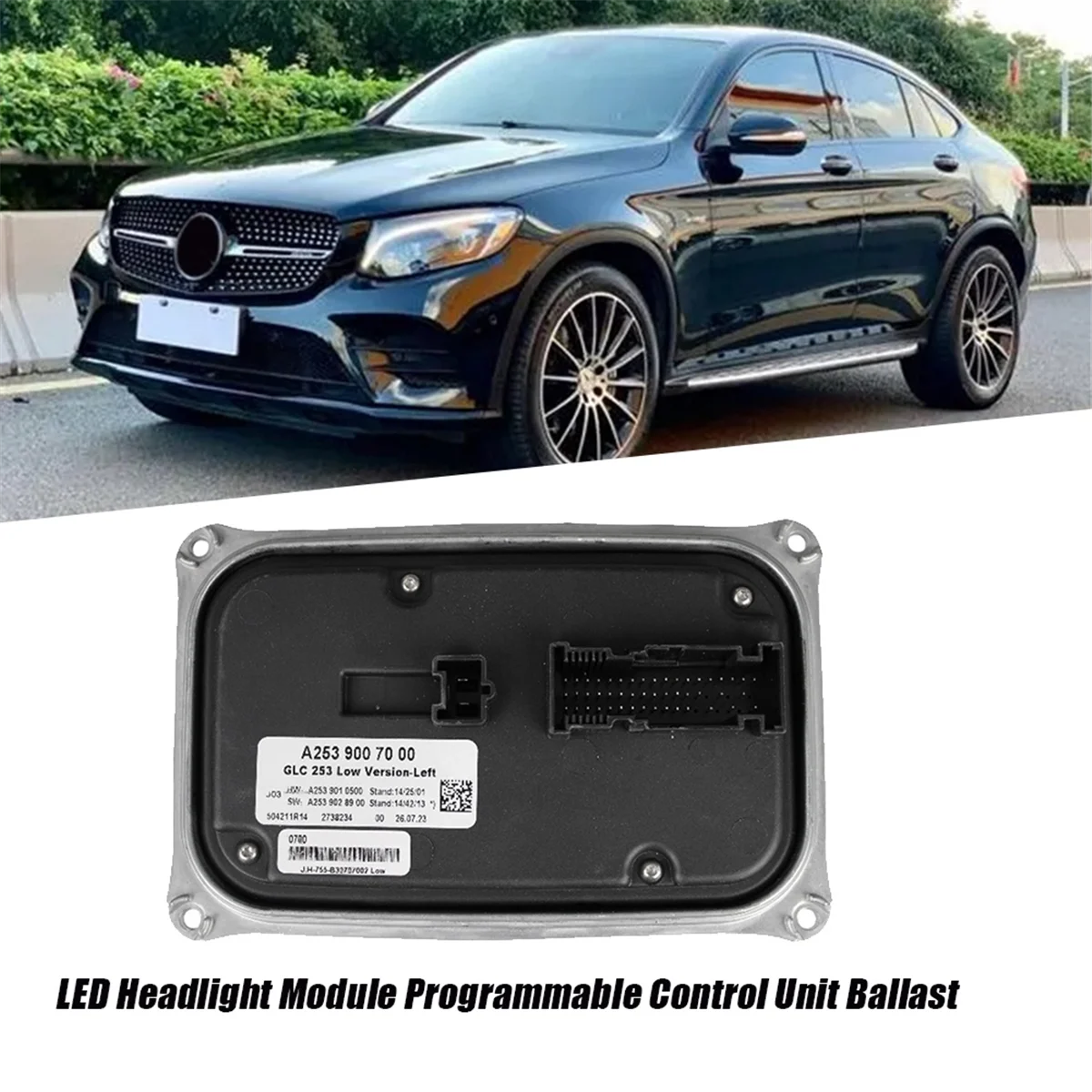 A2539007000 Left Side LED Headlight Module for Mercedes Benz GLC X253 W253 2015-2019 Programmable Control Unit Ballast