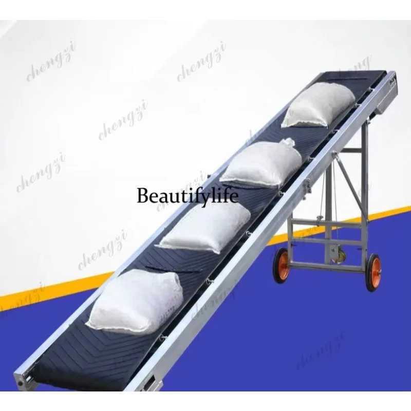 81 Small Conveyor Conveyor Belt Foldable Lifting Loading and Unloading Line Climbing Belt ConveyorN138