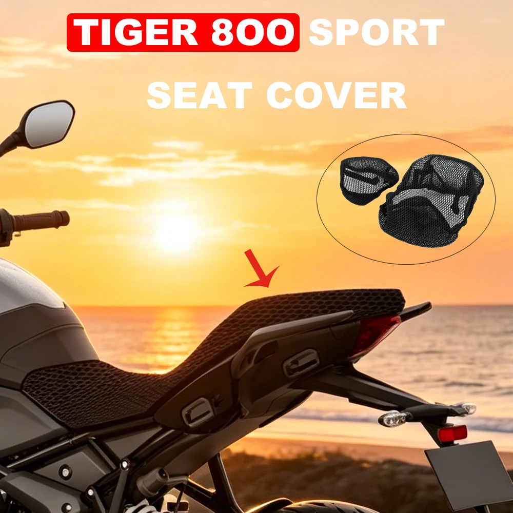 For TIGER 800 SPORT Motorcycle Nylon Non Slip Seat Covers NEW Tiger800 2025 3D Airflow Honeycomb Mesh Insulated Protect
