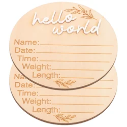 Newborn Commemorative Plaque Baby Name Sign Birth Announcement Board Wooden Milestone Cards