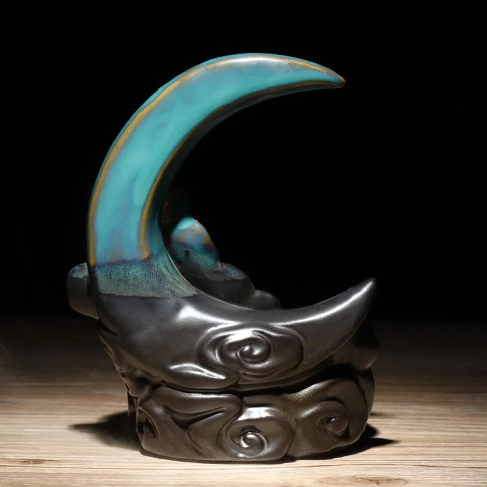 

Ceramic Moon Ornaments Backflow Censer Fountain Censers Decor Craft Burner