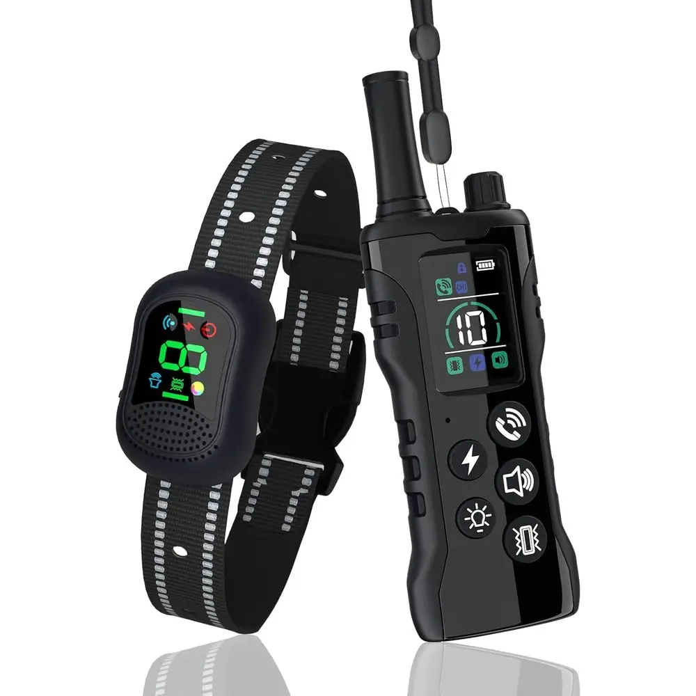 

Dog Training Collar with Remote, Waterproof Electric Collar, 4 Training Modes, Rechargeable E-Collar for All Dog Sizes (10-120lb