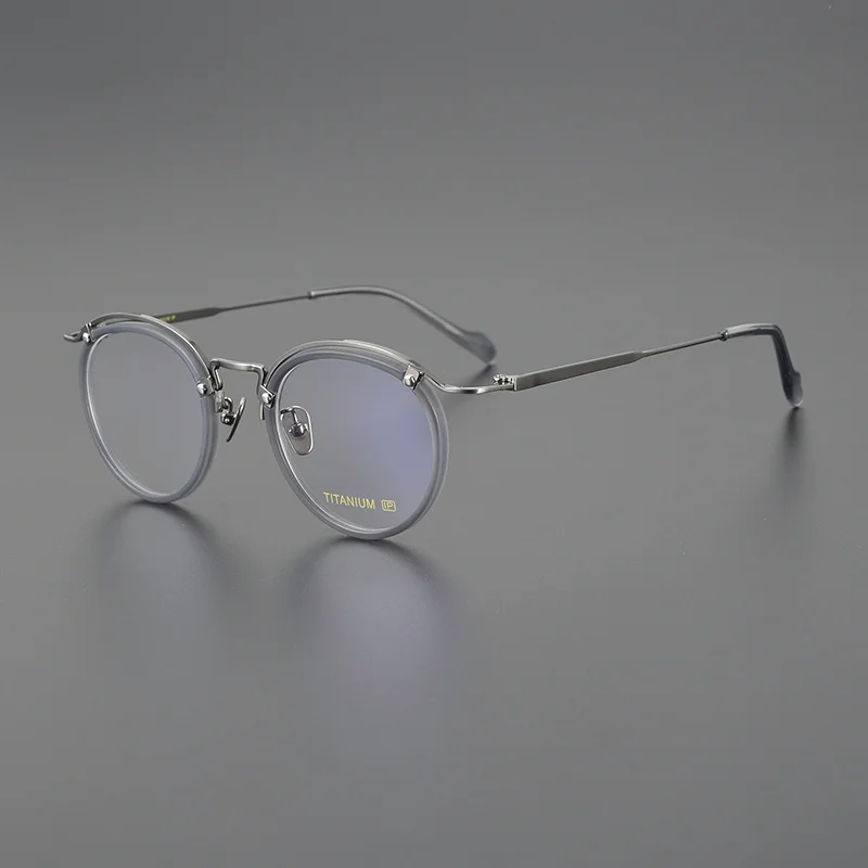 Japanse Retro Bril Frame Puur Titanium Mannen Vrouwen Designer Ronde Bril Ultralichte Bril Modieuze Brillen Gafas