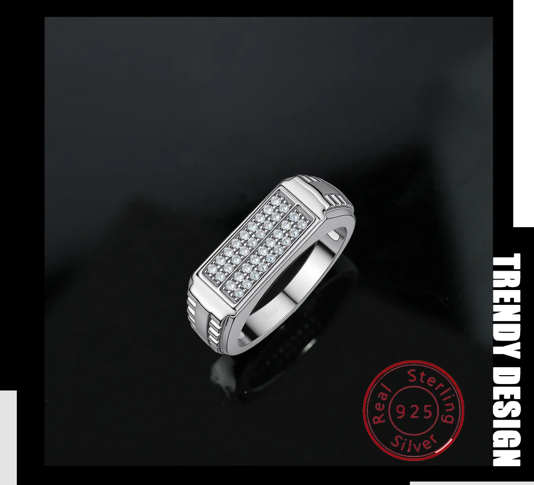 

Rectangular Geometric Minimalist Business Fashion Accessories Diamond-Studded Ring for Women - Hot Seller in Europe and America