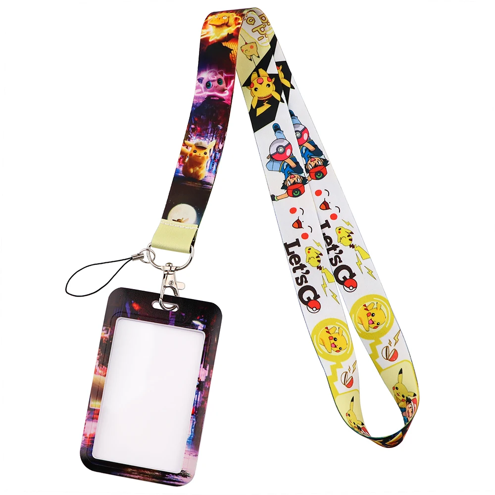 Japanese Anime Lanyard Card ID Holder Car KeyChain ID Card Pass Gym Mobile Phone Badge Kids Key Ring Holder Jewelry