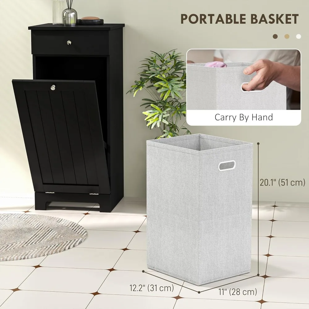 

Laundry Cabinet with Removable Basket, Tilt Out Laundry Hamper with Drawer and Beadboard Door, Bathroom Hamper, Customized