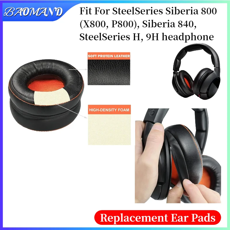

For SteelSeries Siberia 800 (X800, P800) Siberia 840 Headphones Earmuff Ear Pads Cushion Cover Sleeve