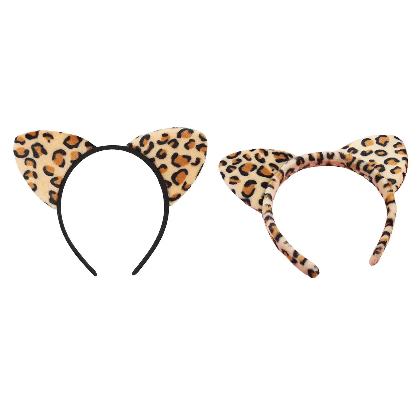 

4x Leopard Cat Ears Headband Hair Accessories Hair Hoops Women for Carnivals